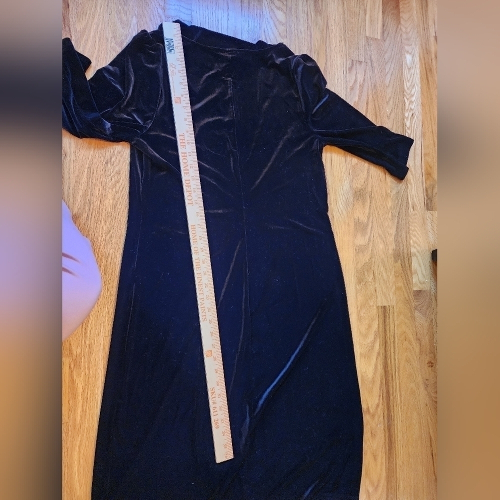 Jjill black velvet dress poly spandex size medium whimsigoth witchy party - Picture 2 of 12